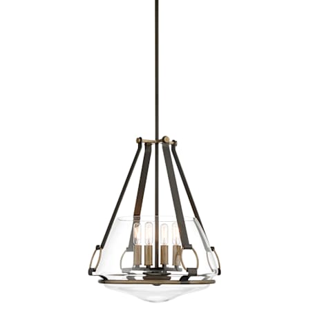 Minka Lavery Eden Valley 5 Light 22" Wide Pendant with Clear Glass Smoked Iron / Aged Gold