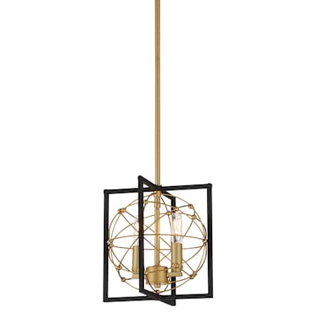 Minka Lavery Titans Trace 2 Light 10" Wide Mini Pendant Sand Coal / Painted Honey Gold