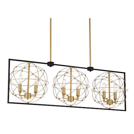 Minka Lavery Titans Trace 4 Light Pendant Sand Coal / Painted Honey Gold