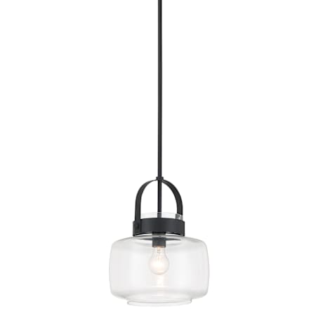 Minka Lavery WickGlow 11" Wide Pendant with Clear Glass Shade Dark Matte Black