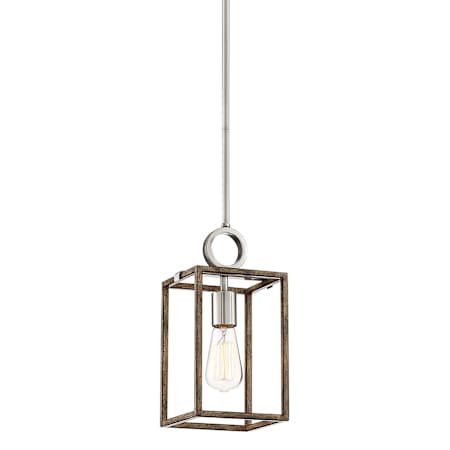 Minka Lavery Country Estates 1 Light 7" Wide Mini Pendant Sun Faded Wood / Brushed Nickel
