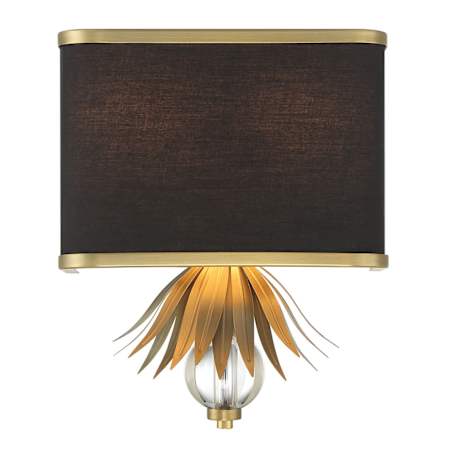 Minka Lavery Caprio 2 Light 13" Tall Wall Sconce with Cloth Shade Natural Brushed Brass