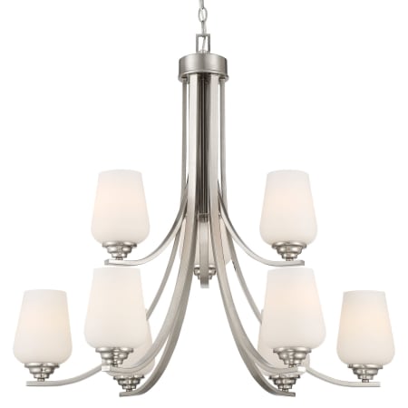 Minka Lavery Shyloh 9 Light 31" Wide Two Tier Vantage Chandelier Brushed Nickel