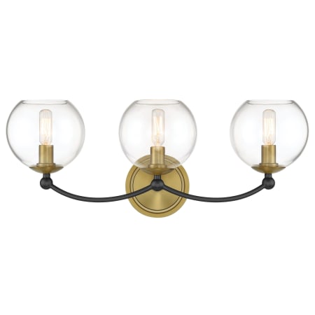 Minka Lavery Kearney Park 3 Light 23" Wide Vantage Vanity Light with Clear Glass Coal / Soft Brass