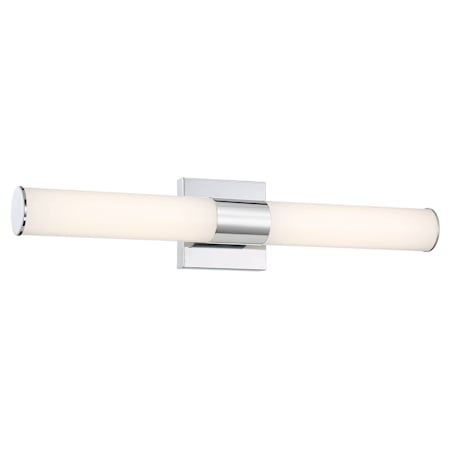 Minka Lavery Vantage 24" Wide Adjustable CCT LED Bath Bar with White Cylindrical Shade Chrome