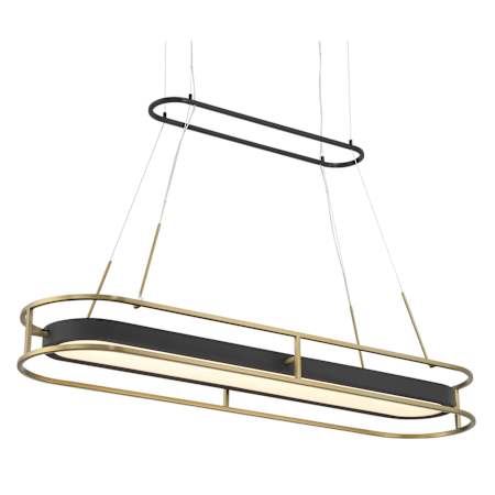 Minka Lavery Levitation 40" Wide LED Linear Chandelier Soft Brass / Sand Coal