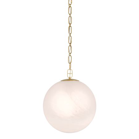 Minka Lavery Marbelle 16" Wide Pendant with Etched Alabaster Glass Shade Legacy Brass