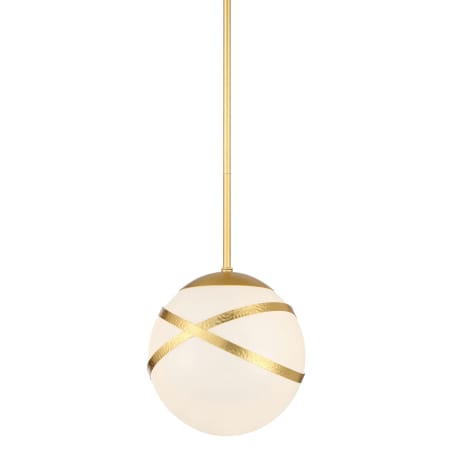 Minka Lavery Batignolles 10" Wide Mini Pendant with White Glass Shade Gold