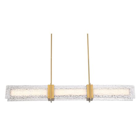 Minka Lavery Lumina 52" Wide Linear Pendant with Water Glass Shades Legacy Brass