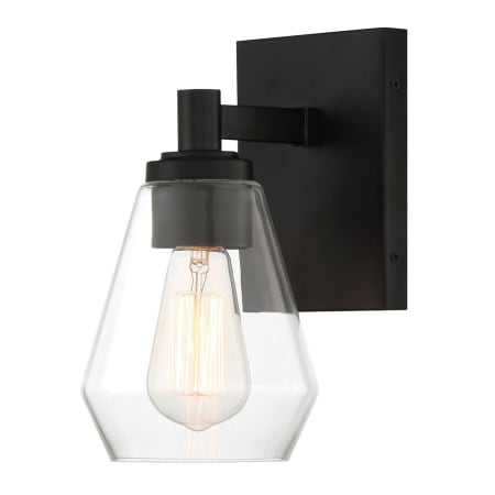 Minka Lavery Clarity 10" Tall Bathroom Sconce with Clear Glass Shade Coal