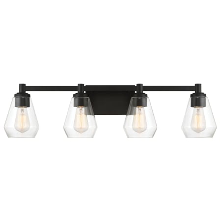 Minka Lavery Clarity 4 Light 32" Wide Vanity Light with Clear Glass Shades Coal