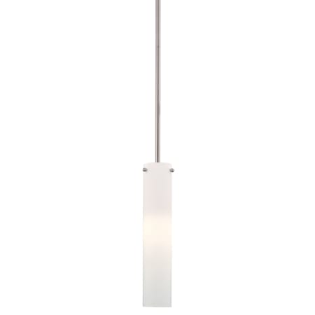 Minka Lavery 1 Light 3" Wide Mini Pendant with Cylindrical Etched Opal Glass Shade Brushed Nickel