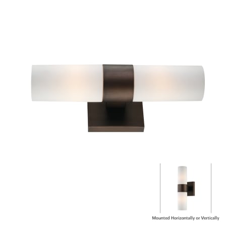 Minka Lavery 2 Light 4.5" Wide Bathroom Bath Bar with Etched Opal Shade Copper Bronze Patina
