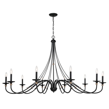 Minka Lavery Westchester County 10 Light 60" Wide Taper Candle Style Chandelier Sand Coal / Skyline Gold Leaf