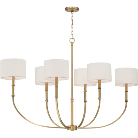 Minka Lavery Molvene 6 Light 48" Wide Linear Chandelier with Linen Shades Legacy Brass