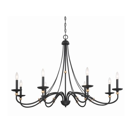Minka Lavery Westchester County 8 Light 46" Wide Taper Candle Chandelier Sand Coal with Skyline Gold Leaf