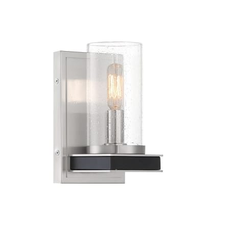 Minka Lavery Coles Crossing 8" Tall Wall Sconce Coal with Brushed Nickel