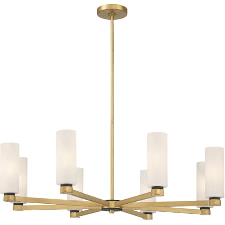 Minka Lavery Wexmere 8 Light 35" Wide Chandelier with Alabaster Glass Shades Legacy Brass