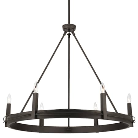 Minka Lavery Dalvor 6 Light 36" Wide Taper Candle Style Chandelier Dark Bronze