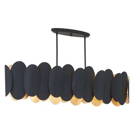 Minka Lavery Vailen 10 Light 14" Wide Linear Chandelier Dark Matte Black / Textured Gold