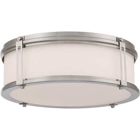 Minka Lavery Merick 15" Wide LED Flush Mount Drum Ceiling Fixture Brushed Nickel