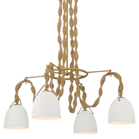 Minka Lavery Cordón 4 Light 40" Wide Multi Light Pendant with Ceramic Shades Legacy Brass