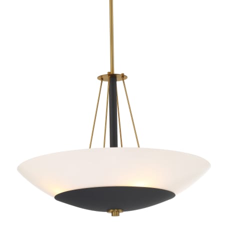 Minka Lavery Bax 4 Light 24" Wide Suspension Pendant Sand Coal / Soft Brass