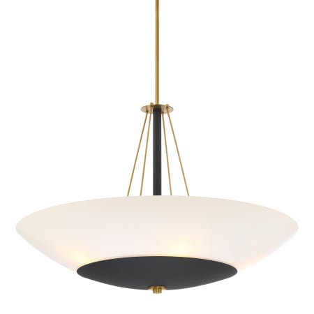 Minka Lavery Bax 5 Light 32" Wide Suspension Pendant Sand Coal / Soft Brass