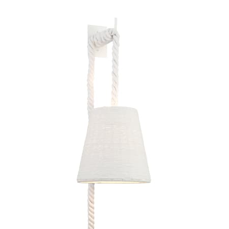 Minka Lavery Lodelle 11" Tall Wall Sconce with Cotton Rope Shade Matte White