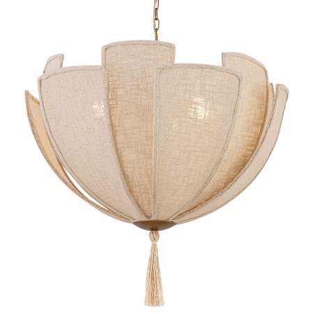 Minka Lavery Celestine 3 Light 30" Wide Pendant with Linen Shade Legacy Brass