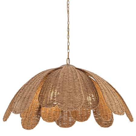 Minka Lavery Covea 3 Light 30" Wide Pendant with Rattan Shade Legacy Brass