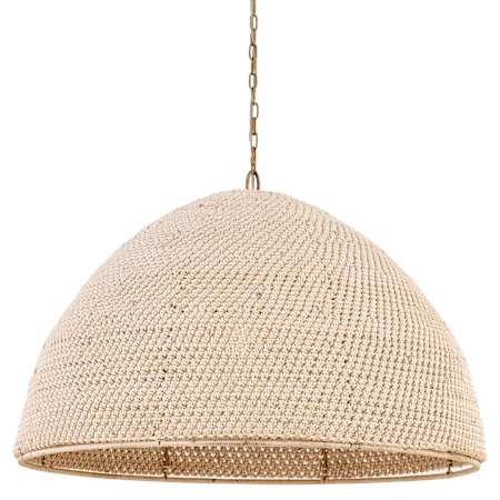 Minka Lavery Fernwood 36" Wide Pendant with Handwoven Macrame Shade Legacy Brass