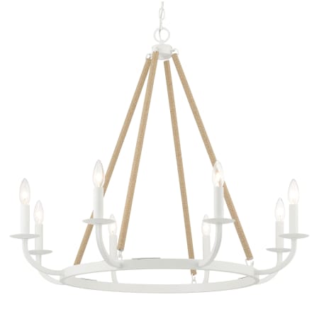 Minka Lavery Lanton 8 Light 34" Wide Taper Candle Style Chandelier Sand White