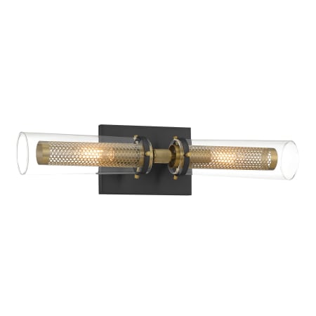 Minka Lavery Emmerham 2 Light 20" Wide Vanity Light with Clear Glass Shades Coal / Soft Brass