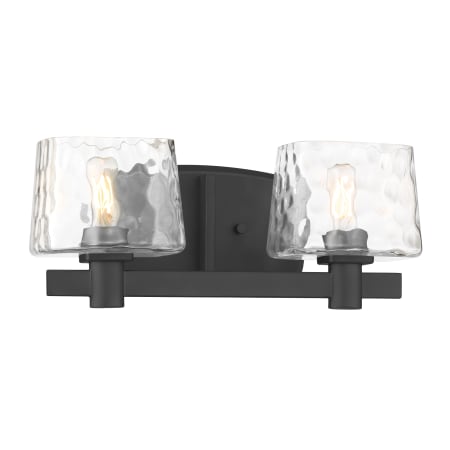 Minka Lavery Drysdale 2 Light 15" Wide Vanity Light with Hammered Glass Shades Coal