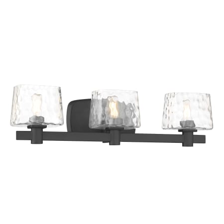 Minka Lavery Drysdale 3 Light 24" Wide Vanity Light with Hammered Glass Shades Coal