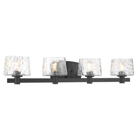 Minka Lavery Drysdale 4 Light 33" Wide Vanity Light with Hammered Glass Shades Coal