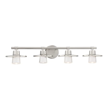 Minka Lavery Beacon Avenue 4 Light 33" Wide LED Bathroom Vanity Light with Seedy Glass Diffusers Brushed Nickel