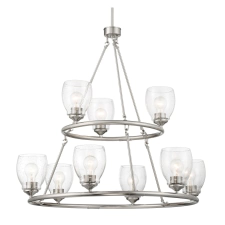 Minka Lavery Winsley 9 Light 34" Wide Vantage Two-Tier Ring Chandelier Brushed Nickel
