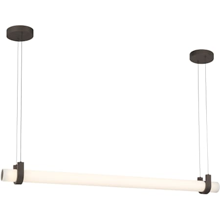 Minka Lavery Sorelle 58" Wide LED Linear Chandelier with Etched, Opal Glass Shade Dark Bronze
