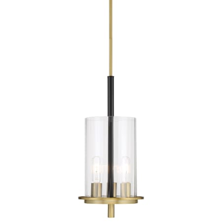 Minka Lavery Baldwin Park 3 Light 10" Wide Mini Pendant Coal / Soft Brass