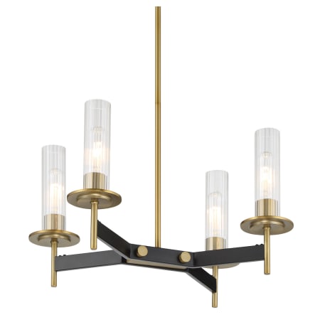 Minka Lavery Baldwin Park 4 Light 18" Wide Chandelier Coal / Soft Brass