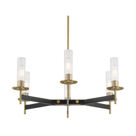 Minka Lavery Baldwin Park 6 Light 27" Wide Chandelier Coal / Soft Brass
