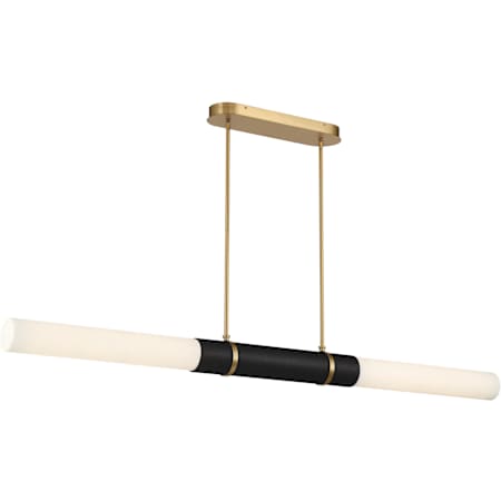 Minka Lavery Linthor 64" Wide LED Linear Chandelier with Opal Glass Shades Legacy Brass
