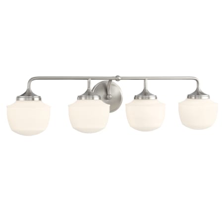 Minka Lavery Cornwell 4 Light 32" Wide Vanity Light with Etched Opal Glass Shades Brushed Nickel