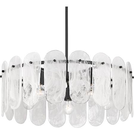 Minka Lavery Oldmill 5 Light 25" Wide Multi Light Pendant with Alabaster Glass Shades Dark Matte Black
