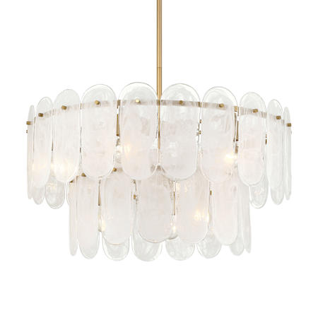 Minka Lavery Oldmill 9 Light 30" Wide Multi Light Pendant with Frosted Glass Shades Legacy Brass