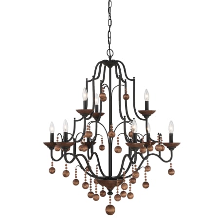 Minka Lavery Colonial Charm 9 Light 34" Wide Taper Candle Style Chandelier Old World Bronze / Walnut