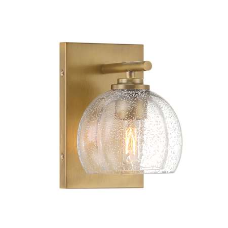 Minka Lavery Glint 8" Tall Bathroom Sconce with Seedy Glass Legacy Brass