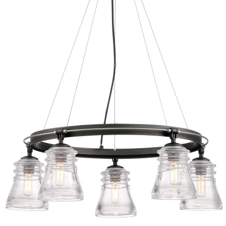 Minka Lavery Graham Avenue 5 Light 26" Wide Ring Chandelier Smoked Iron / Brushed Nickel